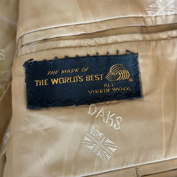 DAKS London Wool Mens Sport Coat Blazer 40 Brown Gold Buttons - Picture 7 of 8